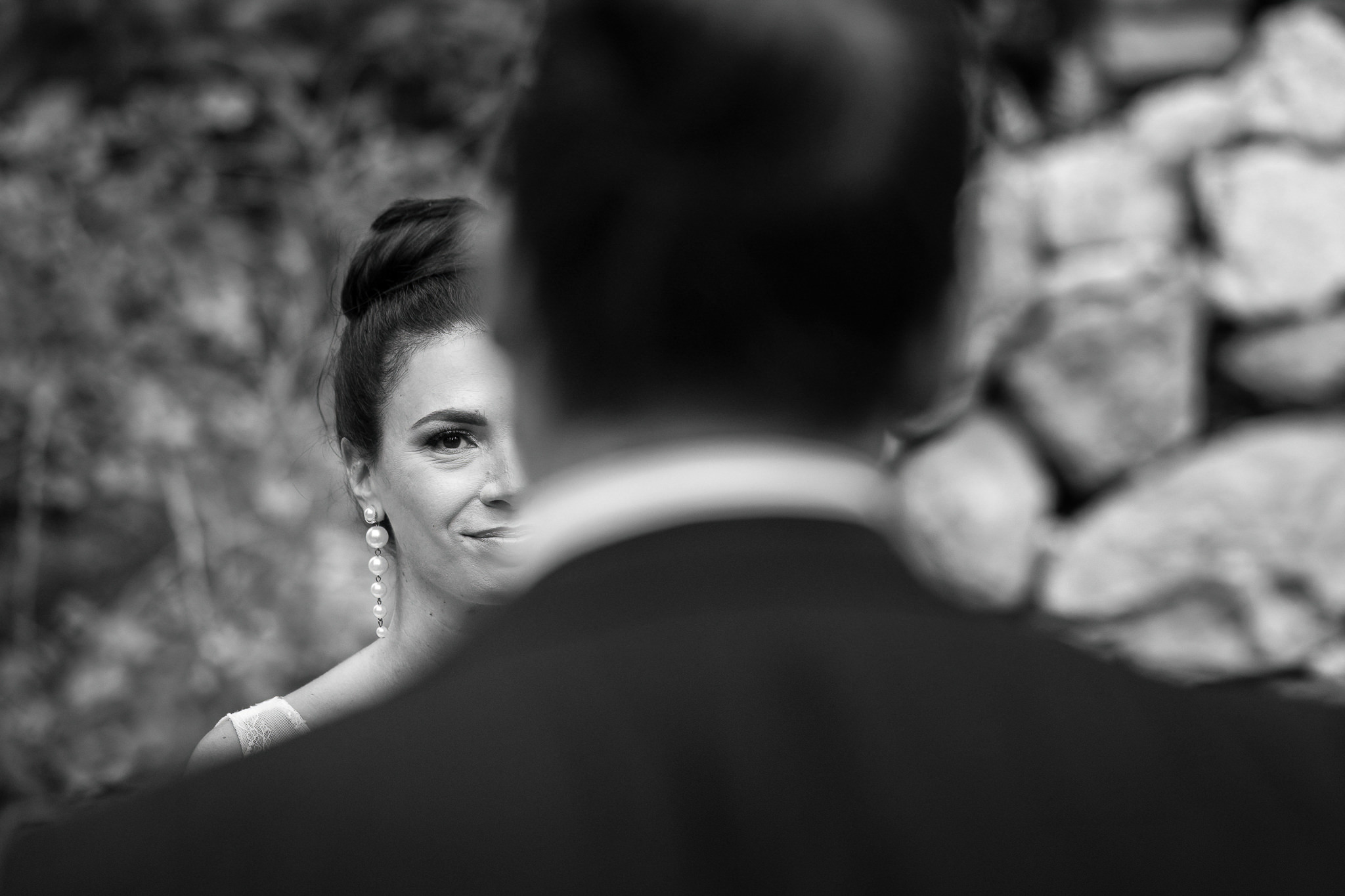 Bride listening Groom's vow