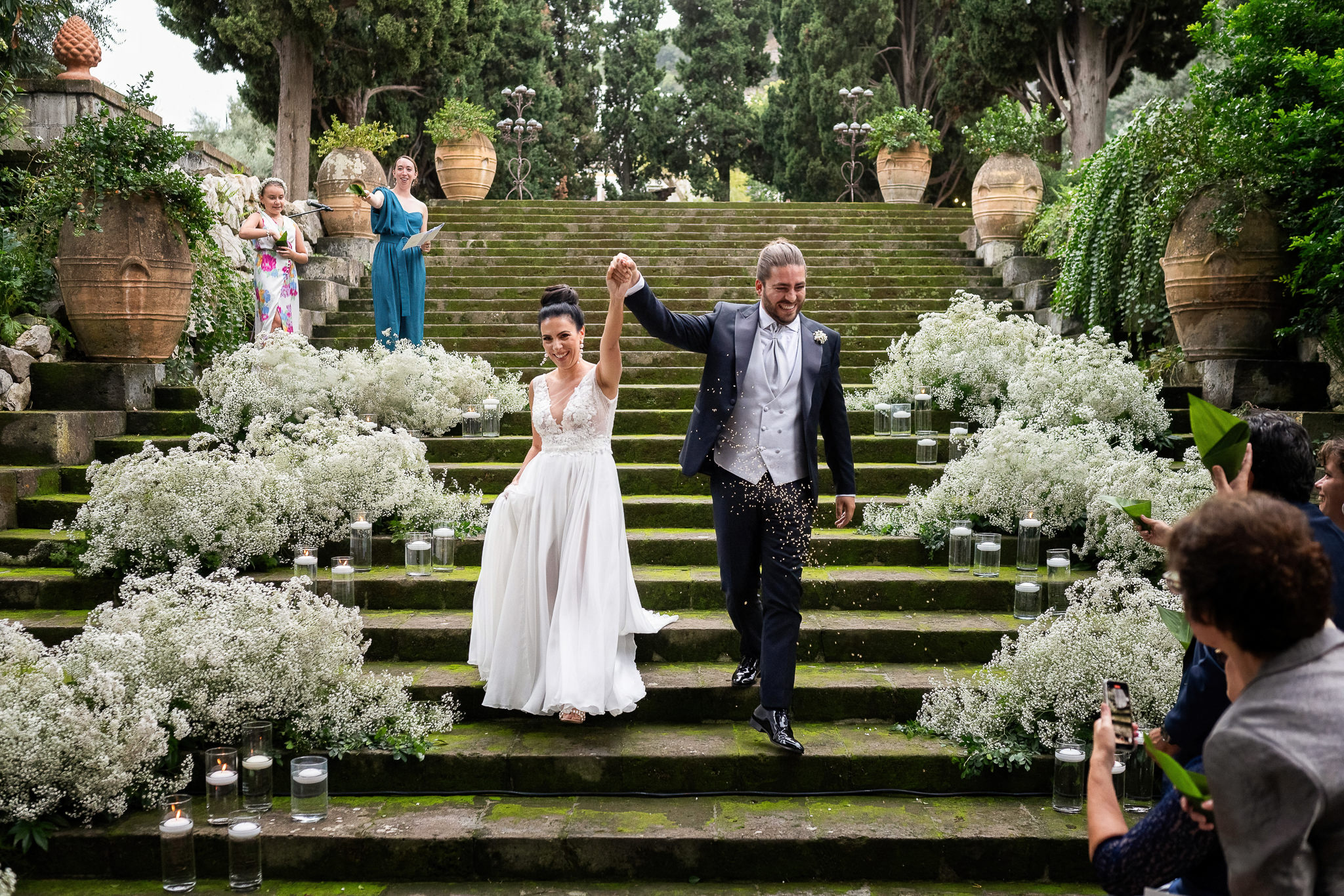 Villa Zagara symbolic ceremony of bride and groom destination wedding in Sorrento